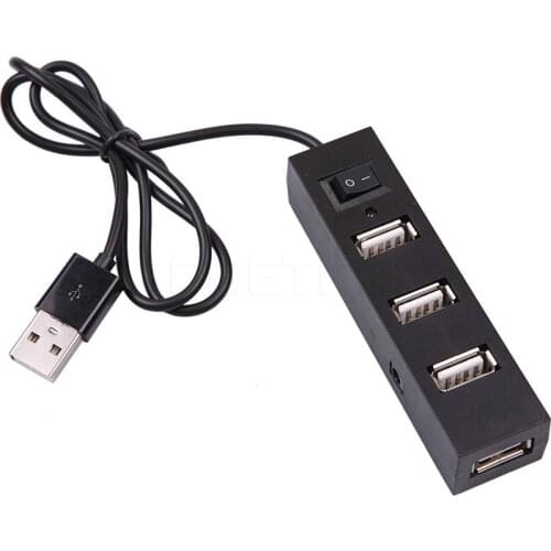 Kebidumei 4 ports USB hub USB 2.0 Hub With On off Power Switch For PC Laptop Computer Windows 7 8 10 for Mac OS High Quality