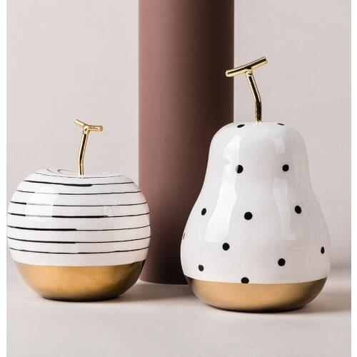 Ceramic Apple Home Decoration Apples Living Room Bedroom Cafe Decorative Apple Fruits Desk Ornaments Sculpture Room Decor