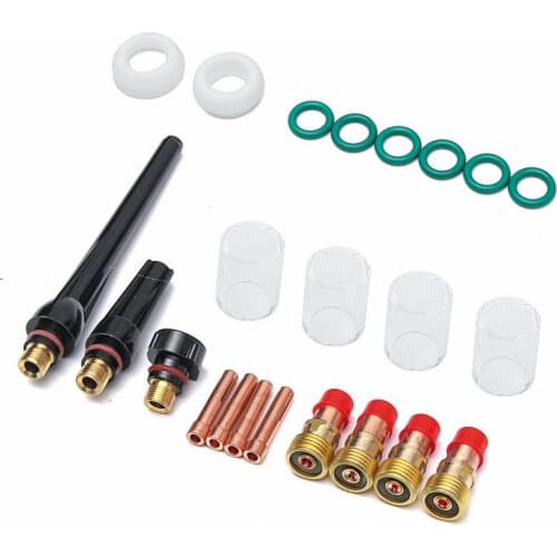 23pcs TIG Welding Torch Gas Lens #10 Pyrex Cup Kit For Tig WP-17/18/26 Torch Welding Accessories