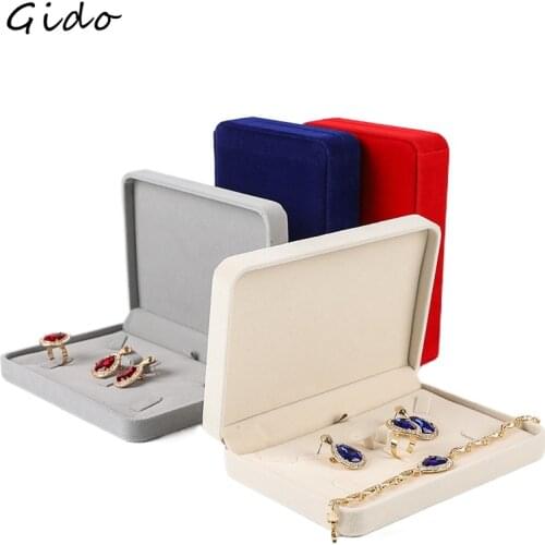 Jewelry Boxes and Packaging Velvet Jewelry Set Boxes Tray Travel Necklace Storage Display Case Jewelry Necklace Gift Box