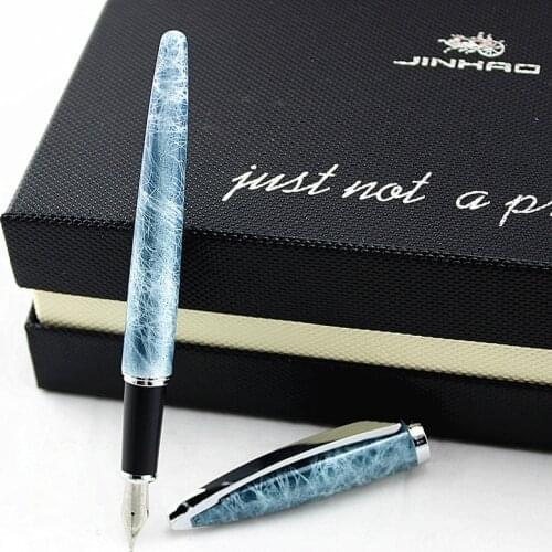 Jinhao 165 Metal Fountain Pen, Advanced Classic Ink Pen with Silver Clip, Iridium Medium Nib 0.5mm Gift Pens for Office Writing