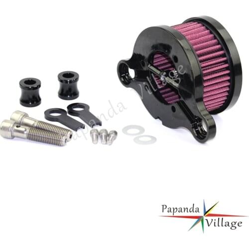 Papanda Motorbike Black Aluminum Air Cleaner Intake Filter Kits for Harley Sportster XL883 XL1200 2004-UP