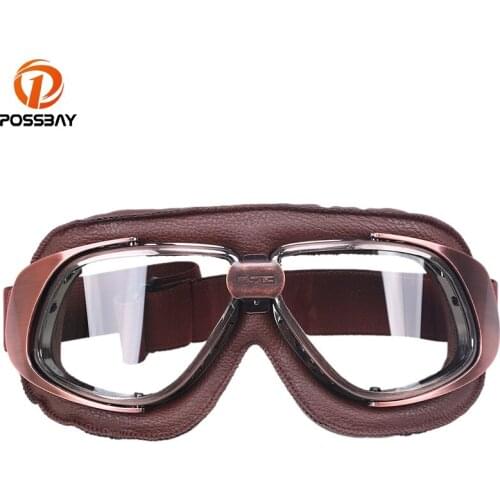 POSSBAY Pilot Cruiser Goggles Cycling Motorcycle Glasses Cafe Racer Ski Skate Goggles Sunglasses Oculos Motocross Goggles