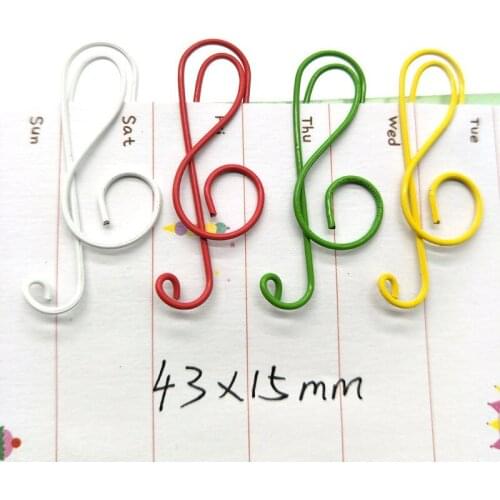 Wholesale Colored Paper Clip 500pcs Cute Musical Note Shape Paperclip Metal Office Accessories Kawaii Stationery Desk Decoration