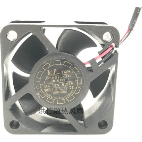 Original y.l.fan 5020 d50sh-12c DC12V 0.27A 5cm/cm cooling fan
