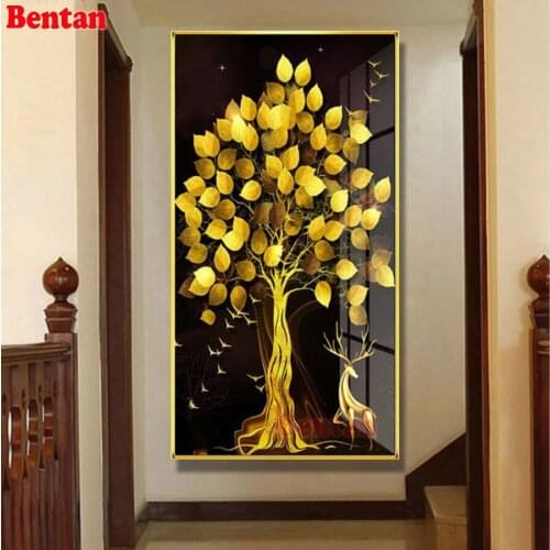 Full round diamond painting Fortune tree elk 5d cross stitch set diamond embroidery full square drill mosaic diamond Unique gift