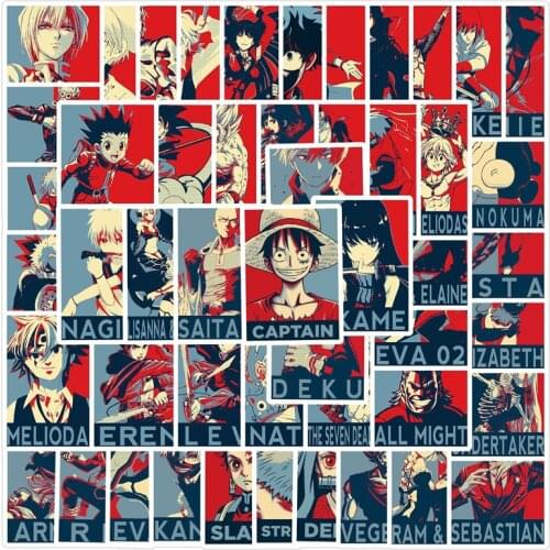 10/50pcs One Piece Anime Poster Vintage Posters Teen Room Wall Decoration Anime Stickers Paintings for Living Room Art Picture