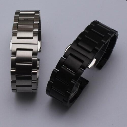 Clearance Stainless steel Watch Band Silver black Matte Unpolished 20mm 22mm Watchbands Metal wrist band promotion Accessories