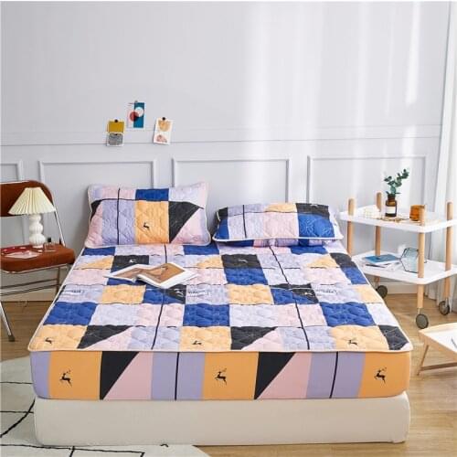Luxury 100% Cotton Quilted Mattress Cover Queen Twin Size Good Quality Soft Pure Cotton Bed Cover Not Including Pillowcase