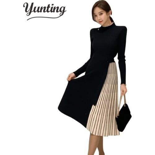 2021 Autumn Winter Women Knitted Dress Sweater Dresses Lady Slim Bodycon Long Sleeve Dress Vestidos