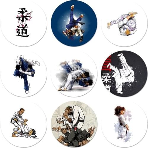 Judo Taekwondo Icons Pins Badge Decoration Brooches Metal Badges For Backpack Decoration