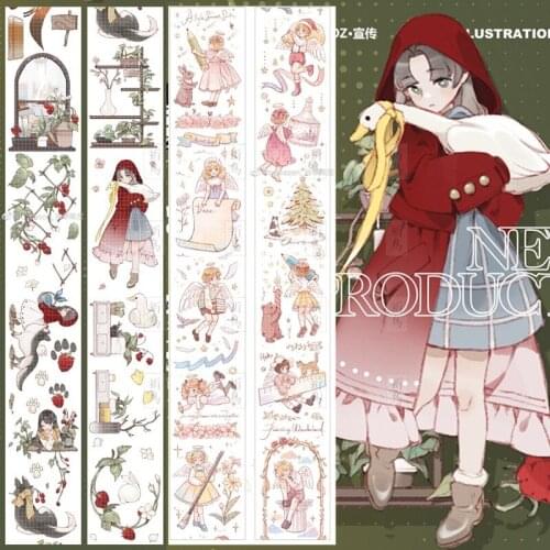 1 Loop Washi Raspberry Girl Score Preview Transparent Pet Journal Paper Tape Character
