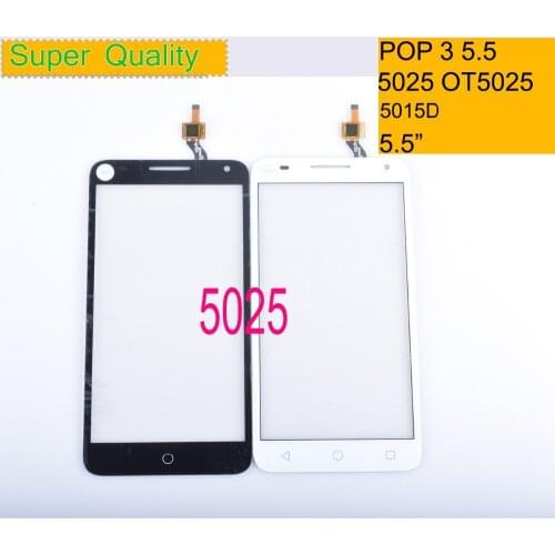 10Pcs/lot For Alcatel One Touch Pop 3 5.5 OT5025 5025D 5025 Touch Screen Touch Panel Sensor Digitizer Front Glass Touchscreen