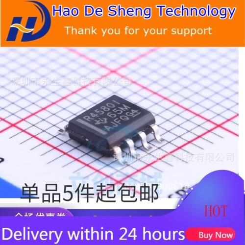 10PCS/LOT RC4580IDR R4580I SOP8 Two-way Audio Power Amplifier IC New Original In Stock