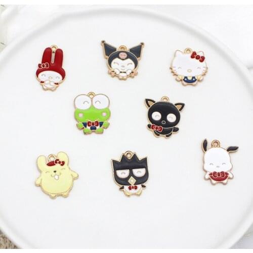 10Pcs Cartoon Alloy Animal Rabbit Cat Dog Drop Pendant Charms For DIY Making Earrings Necklace Bracelet Jewelry Accessories
