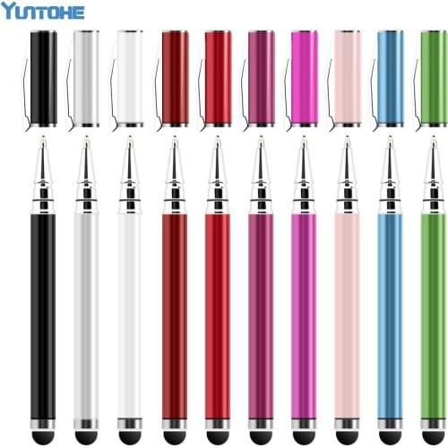 100pcs/lot Wholesale Point Pen Capacitive Screen Stylus Touch Pen With Clip For Apple iphone 7 6 5 iPad For Samsung Galaxy phone