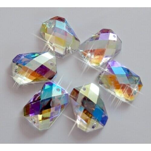 Loose beads rectangle shape ABcolour 10*14mm 120pcs sew on Arcyl crystal rhinestone flatback strass Diamond hand sewing stone