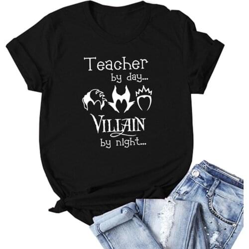 2019 Teacher By Day Villain By Night Funny Teacher Shirt Cool Villains T-shirt Hipster Tee shirt