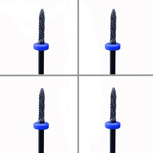 4pcs Black Ceramic Nail Drill Bit - Under Nail Cleaner Bit - M