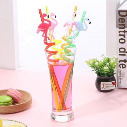 4pcs flamingo Drinking Straws Unicorn Party DecorationsWedding Decoration flamingo Table Baby Shower Birthday Party Decor Kids