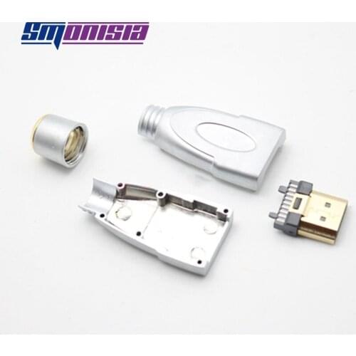 50pcs/lot 2.0 HD 3D HDMI-compatible Welding Head HDMI-compatible Line Connector Shell Molded Shell HDMI-compatible Platinum