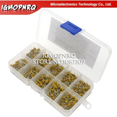 500PCS Multilayer Ceramic Capacitor Assortment Kit 10Values*50PCS 0.1uF-10uF(104~106) 50V Ceramic Capacitors Set pack