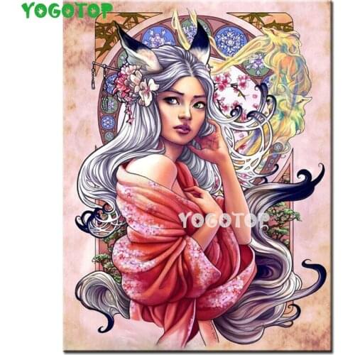 5D Diy Diamond Embroidery Cartoon Woman Diamond Painting Cross Stitch Full Drill Mosaic Decoration Beautiful Girl Fairy YY5358