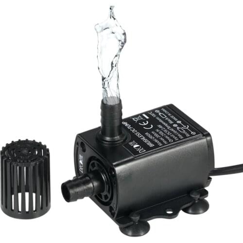 USB DC5V 4.8W/2.4W Ultra-quiet Mini Brushless Water Pump Waterproof Submersible Fountain Aquarium Circulating 300L/H Lift 300cm