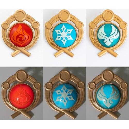 Genshin Impact Cosplay Yoimiya Sayu Kamisato Ayaka Kaedehara Kazuha Costume Badge Brooch Pin Eye of God Accessory Prop