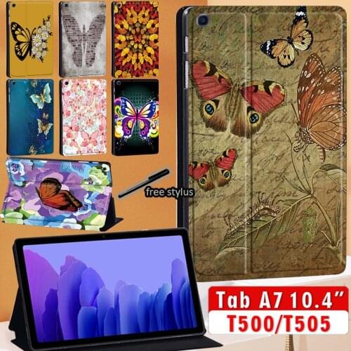 Tablet Case for Samsung Galaxy Tab A7 2020 10.4 Inch Funda PU Leather Folding Stand Cover for SM-T500 SM-T505 Protective Shell