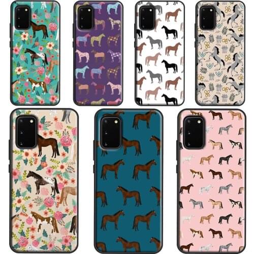 Horses Pattern Collage Phone Case For Samsung Galaxy S21 Ultra S20 FE S10E S8 S9 S10 Plus Cover For Note 10 9 20