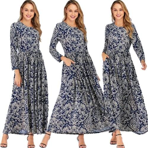 Plus Size Abaya Long Robe Dubai Arab Women Muslim Long Sleeve Maxi Dress Jilbab Islamic Vintage Pleated Ladies Robe Gown New