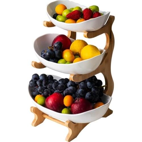 Living Room Home Plastic Three-layer Fruit Plate Snack Plate Creative Modern Dried Fruit Fruit Basket Candy Dish