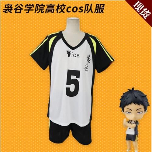 Haikyuu!! Fukurodani Bokuto Koutarou Akaashi Keiji Uniform T-shirt and Shorts Cosplay Costume Haikiyu Jersey Sportswear