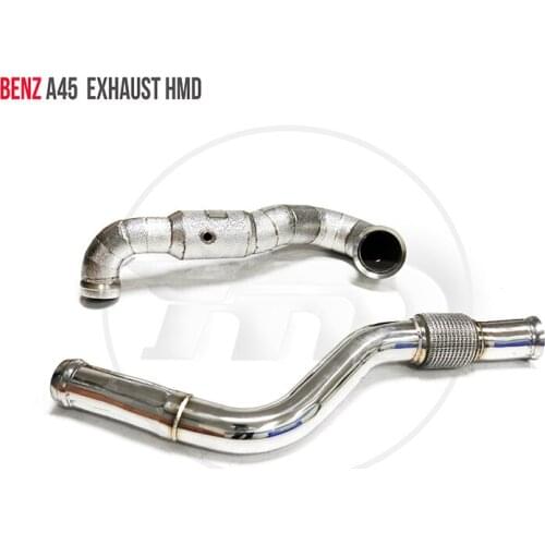 HMD Exhaust Manifold Downpipe for Benz A35 A45 CLA45 GLA45 Car Accessories With Catalytic converter Header Without cat pipe