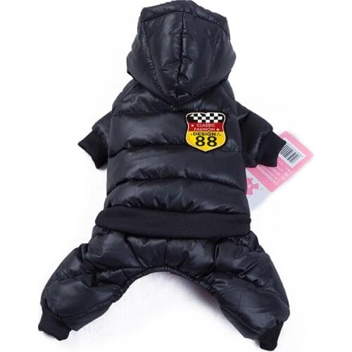 Hooded Dog Jacket Jumpsuits Winter Warm Pet Clothes For Small Dogs Overalls Puppy Dog Coat Waterproof Chihuahua Yorkie Clothing