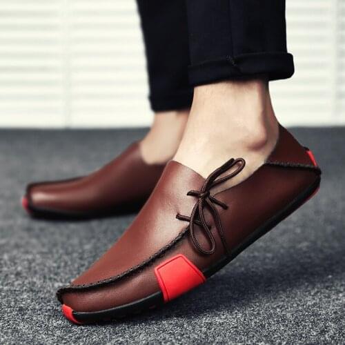 Men Shoes Loafers Leather Casual Shoes Handmade Moccasins Men Comfortable Driving Shoes Sneakers Male Designer Design Footwear