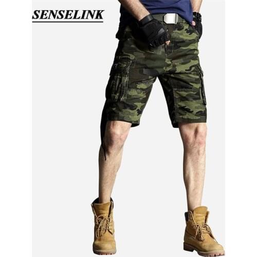 Camouflage Cargo Shorts Men 2021 Summer New Casual Overalls Mens Fashion Loose Shorts Mens Military Uniforms Men Shorts