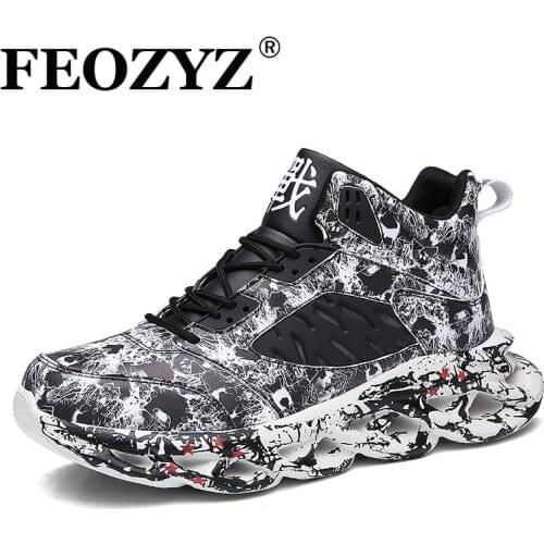 FEOZYZ 2019 New Graffiti Street Sneakers Men Plus Size 47 48 Running Shoes For Men Fall Winter Zapatos De Hombre