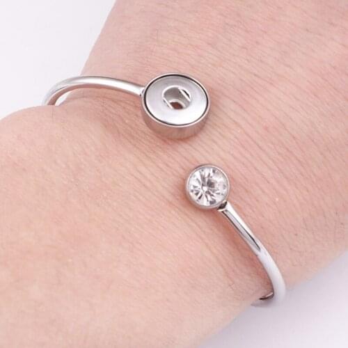 XH9228 New Stainless Steel 12mm Snap button cuff bangle bracelet