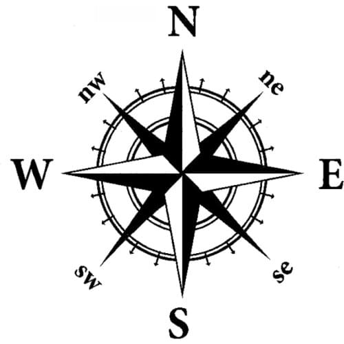 Personality Car Stickers NSWE Creative Navigation Compass PVC Car Decoration Accessories Decals Waterproof Sunscreen Black/white