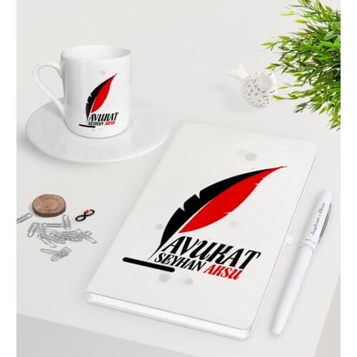 Personalized Lawyer White Notebook Pen Turkish coffee Cup Seti-8