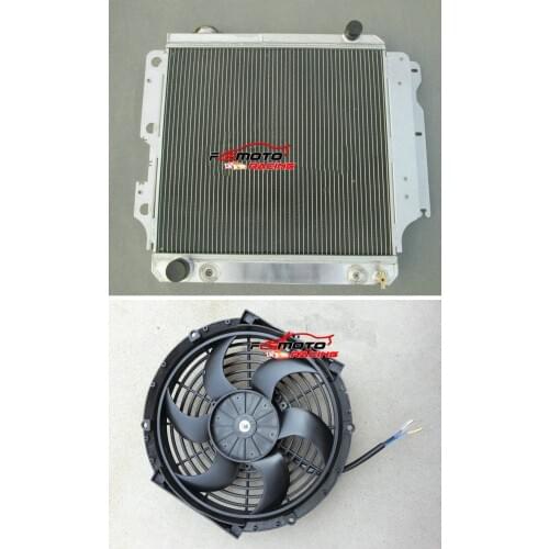 All Aluminum Radiator + FAN For Jeep Wrangler YJ/TJ/LJ RHD 1987-2006 95 96 97 98 06 05 04 MT Manual