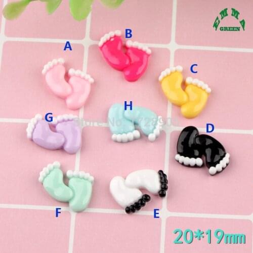 Christmas Resin Cabochons Baby Feet Footprint 10 pcs Flatbacks Scrapbooking Crafts Hair Bow Center Embellishment Flatback Charms