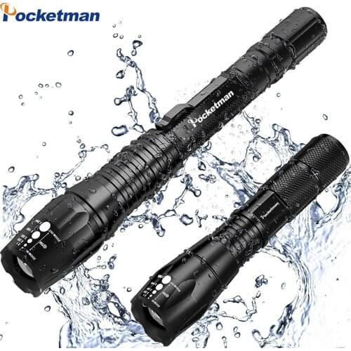 10000LM LED Flashlight Zoomable LED Torch Waterproof Flashlight with 5 Modes Rechargeable 18650 Battery for Camping Hiking