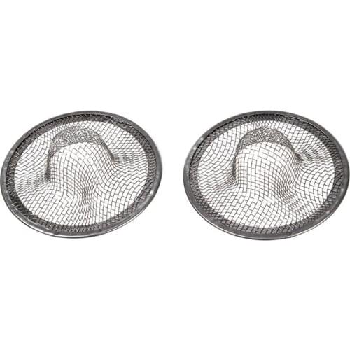 Stainless Steel Drainer Basin Filter Mesh Sink Strainer 7cm Dia 2PCS