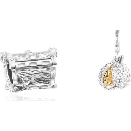 One Set New Valentines Day Sterling Silver Pendant Autumn Charm S925 Anniversary Bracelets Sparkling Beads for Jewelry Making