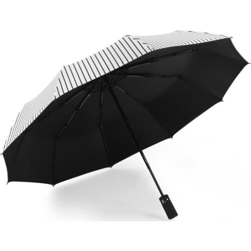 Sunny Rainy Lady Black White Blackcoating Large AUto Umbrella