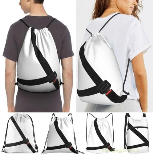 Unisex Drawstring Bags Fake Seat Belt(2) Women Drawstring Backpacks Men Outdoor Travel Backpacks Training Fitness Bag