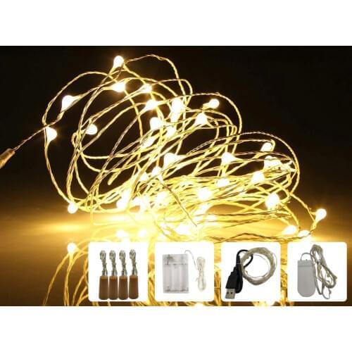 LED String Light 1m 2m 3m 5m 10m Garland Lights Home Christmas Wedding Party Decoration Powered by AA Battery / USB Fairy Lights